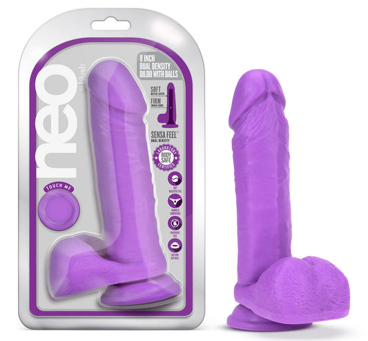 Neo - 8 Inch Dual Density Dildo - Neon Purple - Not Very Vanilla