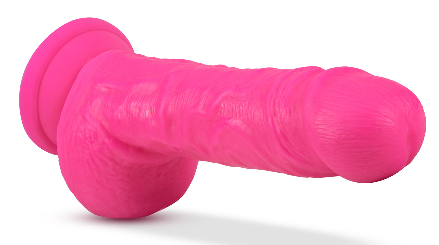 Neo - 9 Inch Dual Density Dildo - Neon Pink - Not Very Vanilla