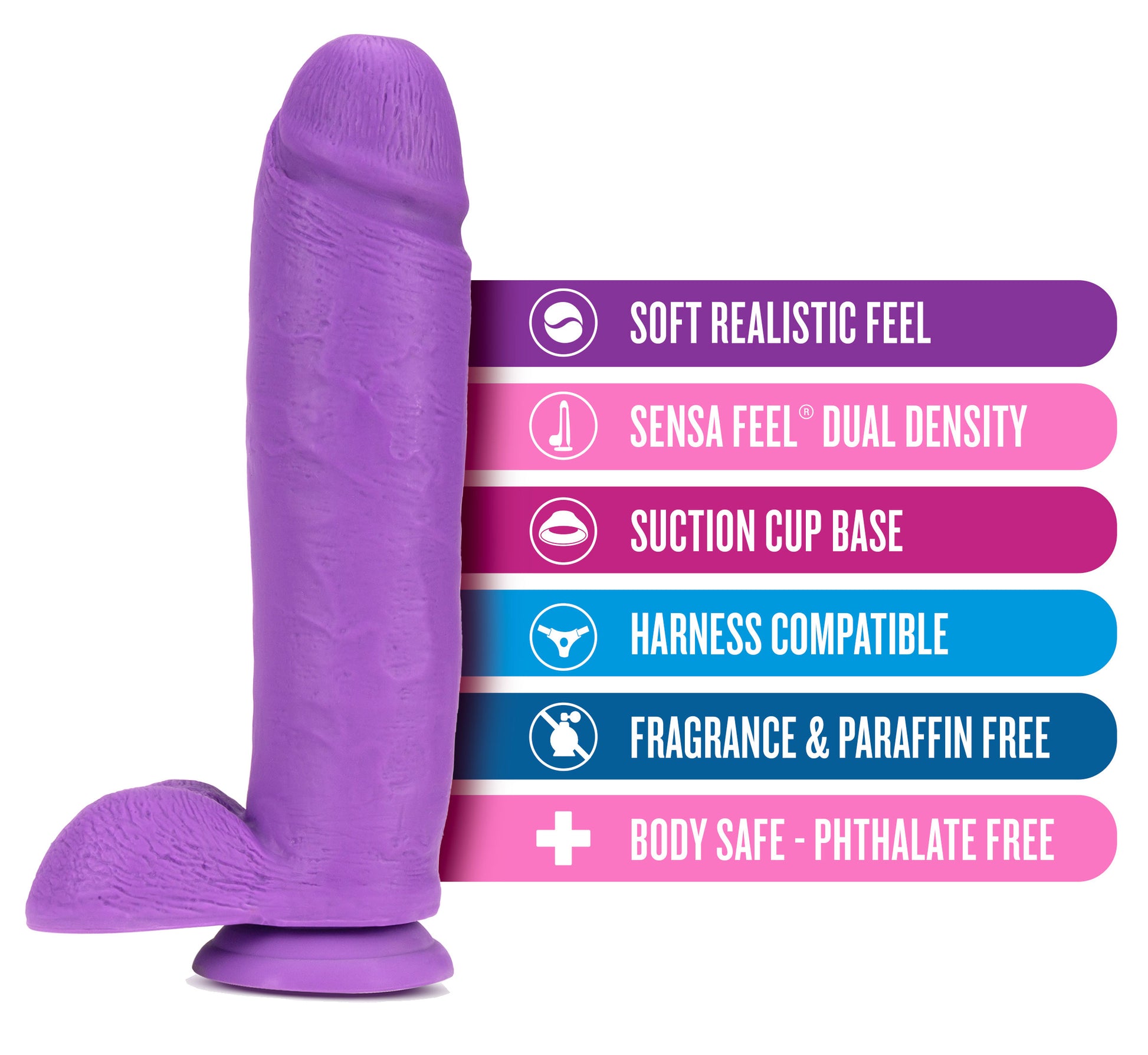 Neo - 10 Inch Dual Density Dildo - Neon Purple - Not Very Vanilla