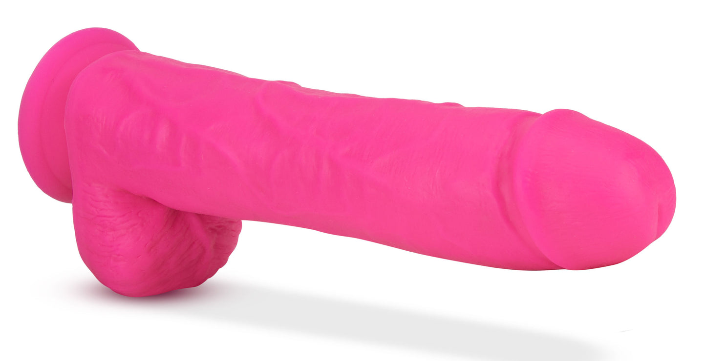 Neo - 11 Inch Dual Density Dildo - Neon Pink - Not Very Vanilla