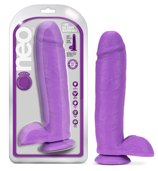 Neo - 11 Inch Dual Density Dildo - Neon Purple - Not Very Vanilla