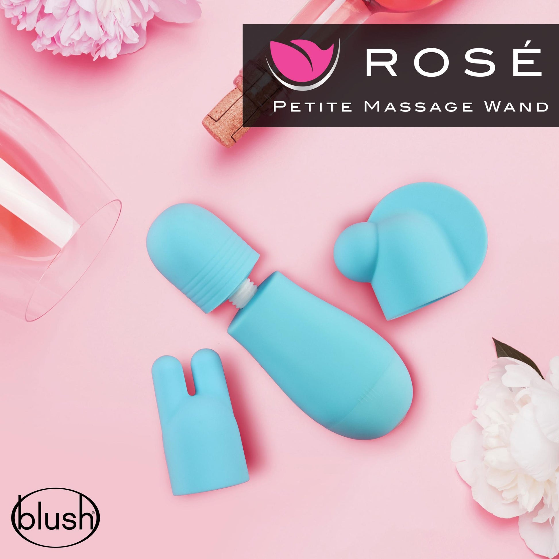 Rose - Petite Massage Wand - Blue - Not Very Vanilla