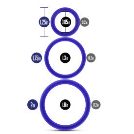 Performance - Vs4 Pure Premium Silicone Cockring Set - Indigo - Not Very Vanilla