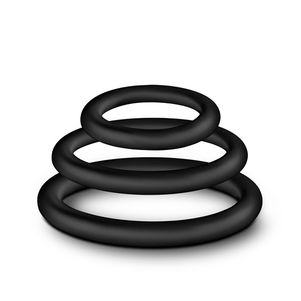 Performance - Vs4 Pure Premium Silicone Cockring Set - Black - Not Very Vanilla