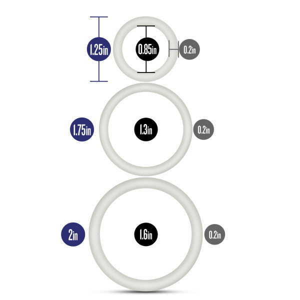 Performance - Vs4 Pure Premium Silicone Cockring Set - White - Not Very Vanilla