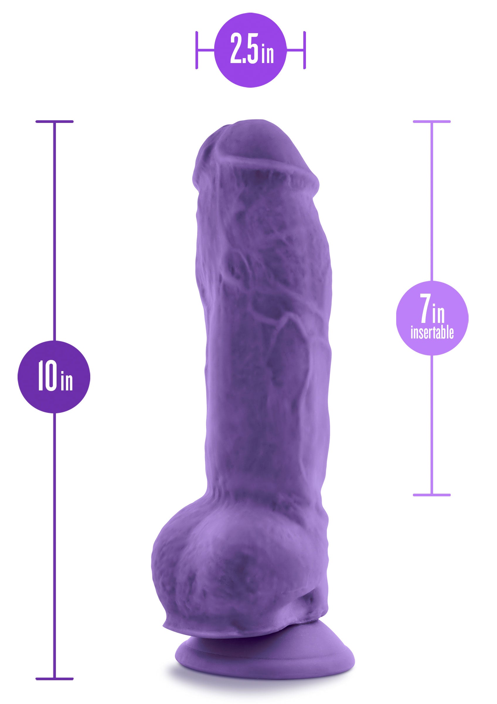 Au Naturel - Bold - Big Boy -10 Inch Dildo - Purple - Not Very Vanilla