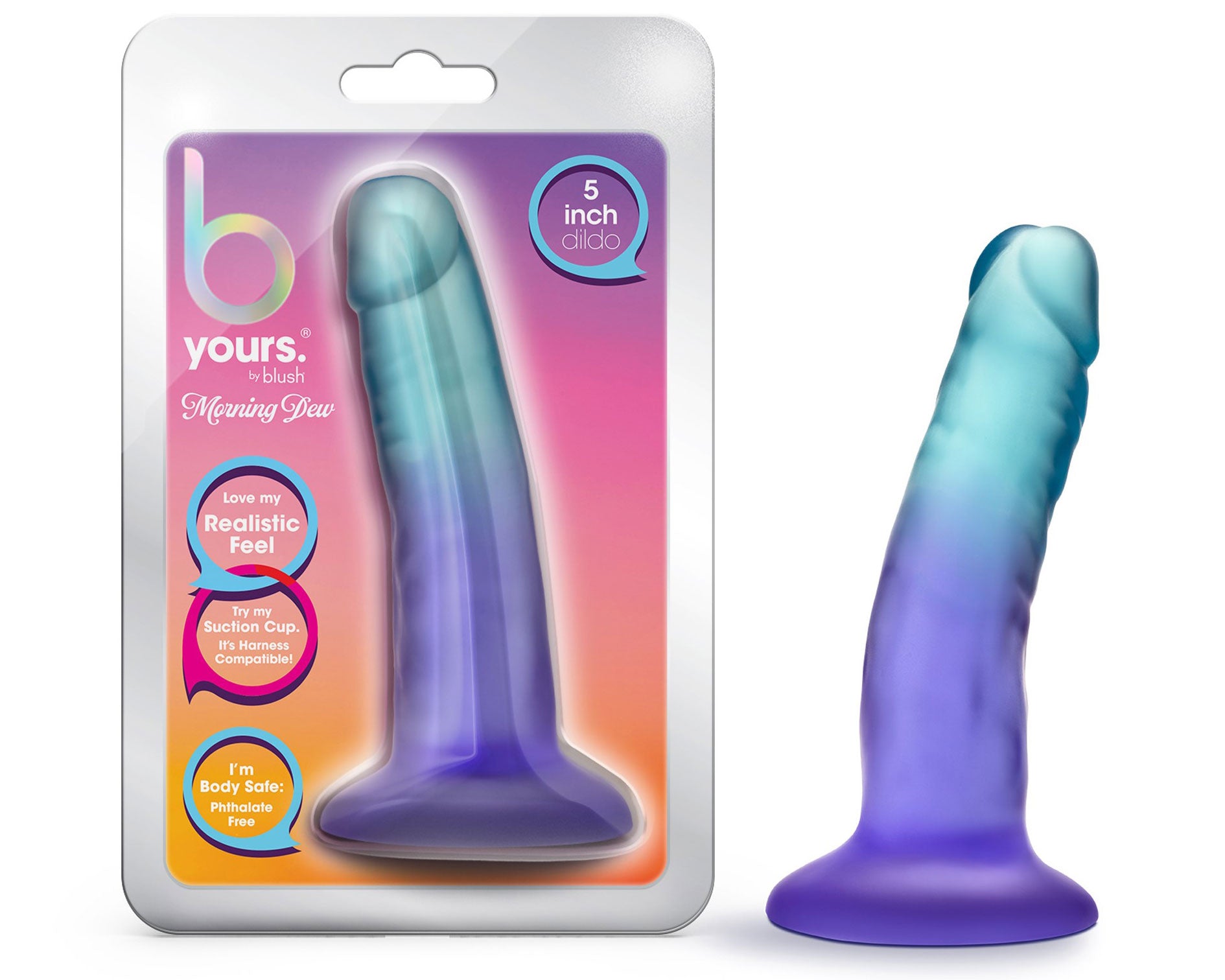 B Yours - Morning Dew - 5 Inch Dildo - Sapphire - Not Very Vanilla