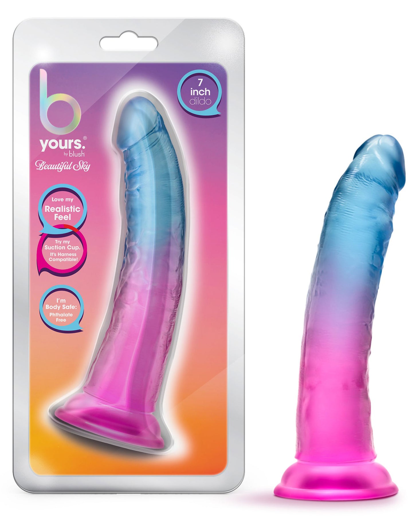 B Yours - Beautiful Sky - 7 Inch Dildo - Sunset - Not Very Vanilla