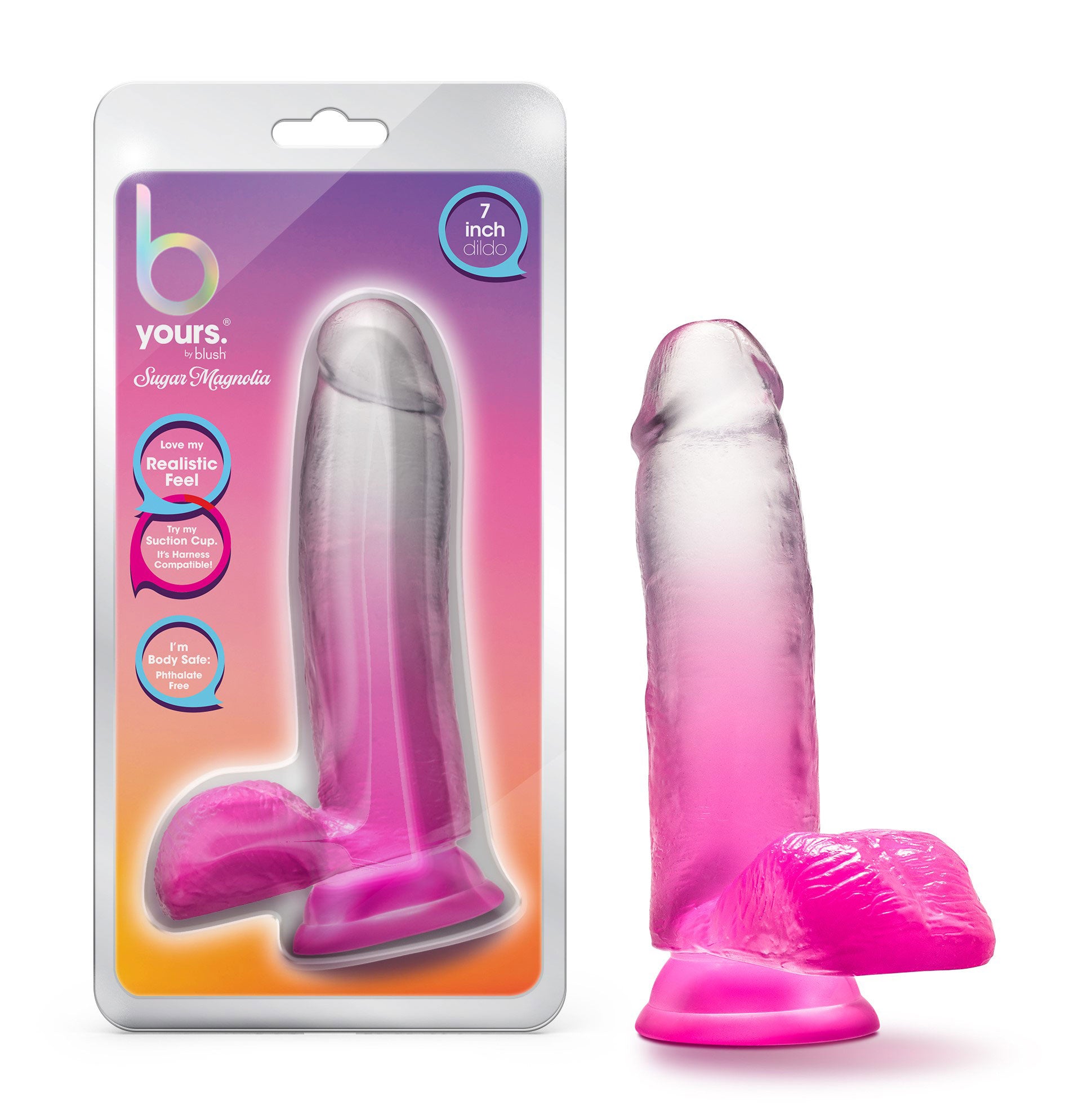 B Yours - Sugar Magnolia - 7 Inch Dildo - Fuchsia - Not Very Vanilla