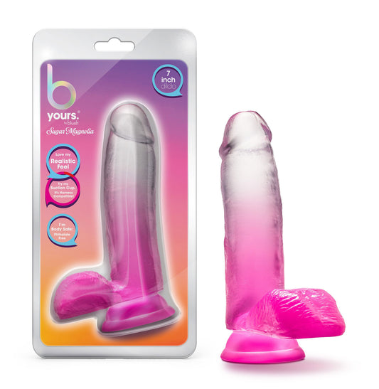 B Yours - Sugar Magnolia - 7 Inch Dildo - Fuchsia - Not Very Vanilla