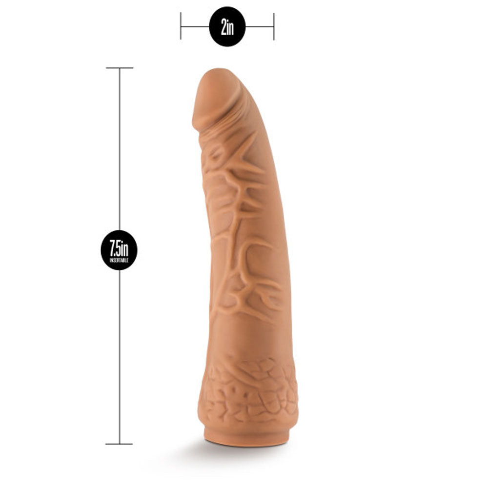 Lock on - 7.5 Inch Realistic Lock on Dildo - Mocha - Not Very Vanilla