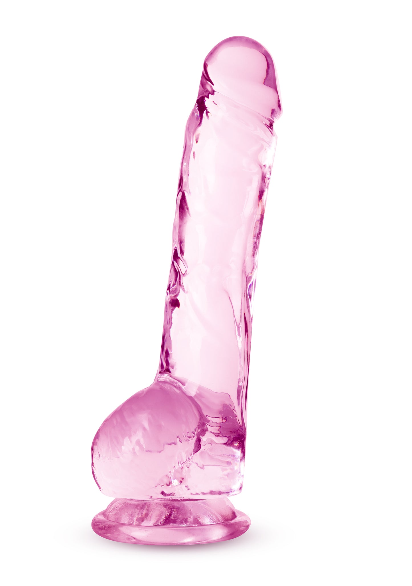 Naturally Yours - 8 Inch Crystalline Dildo - Rose - Not Very Vanilla