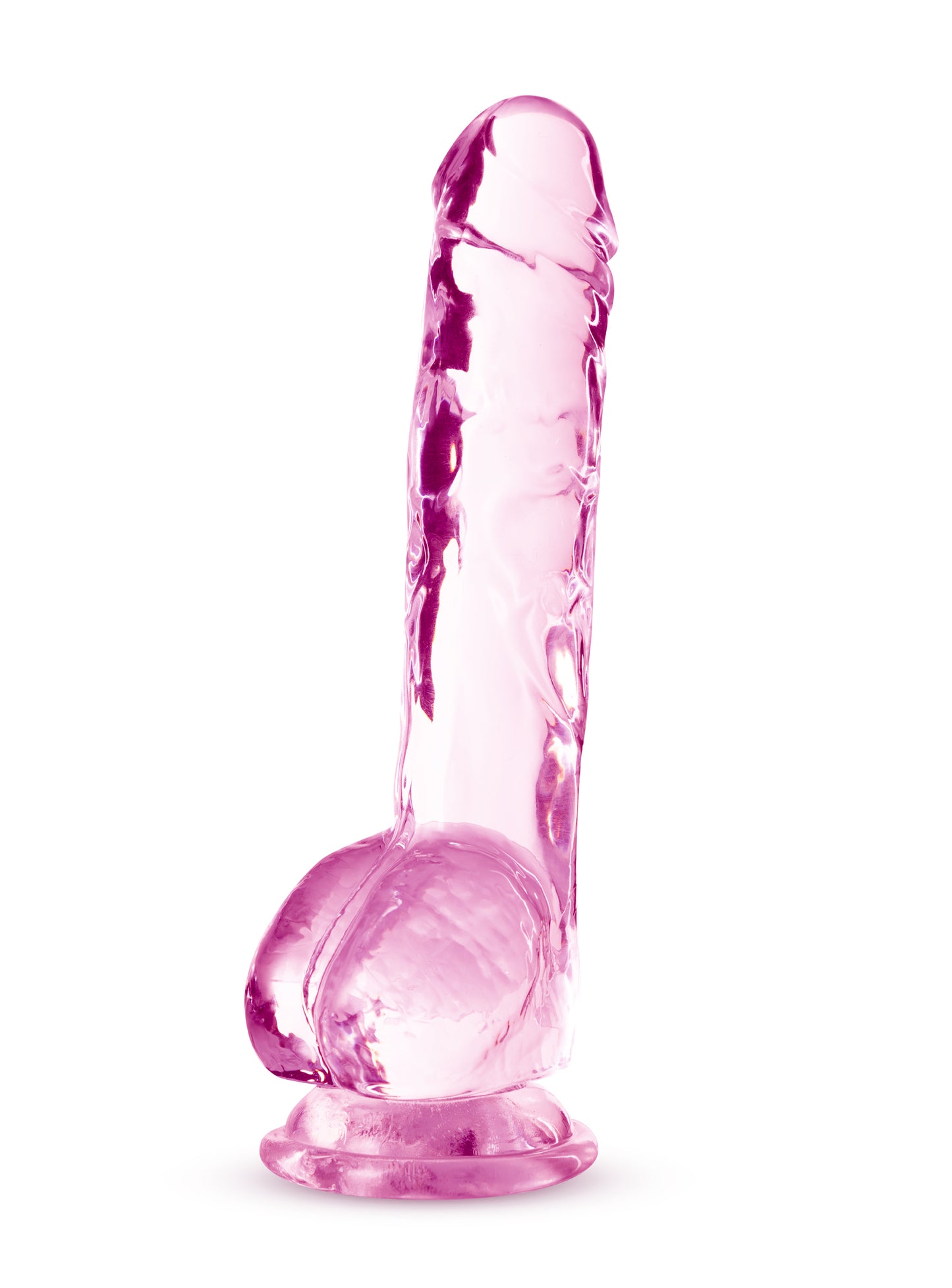 Naturally Yours - 8 Inch Crystalline Dildo - Rose - Not Very Vanilla