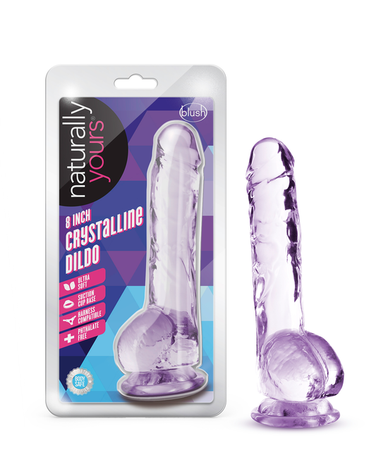 Naturally Yours - 8 Inch Crystalline Dildo - Amethyst - Not Very Vanilla