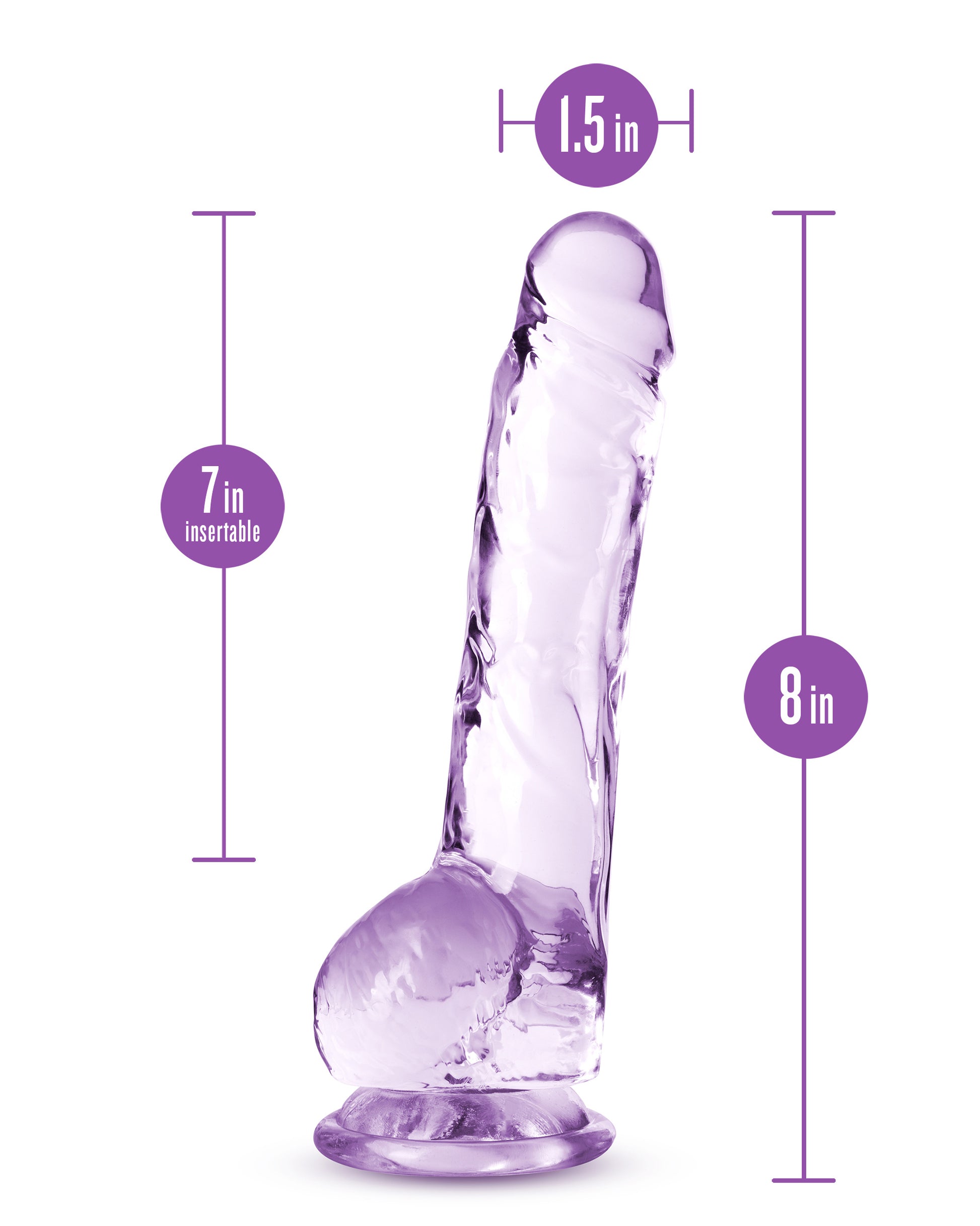 Naturally Yours - 8 Inch Crystalline Dildo - Amethyst - Not Very Vanilla