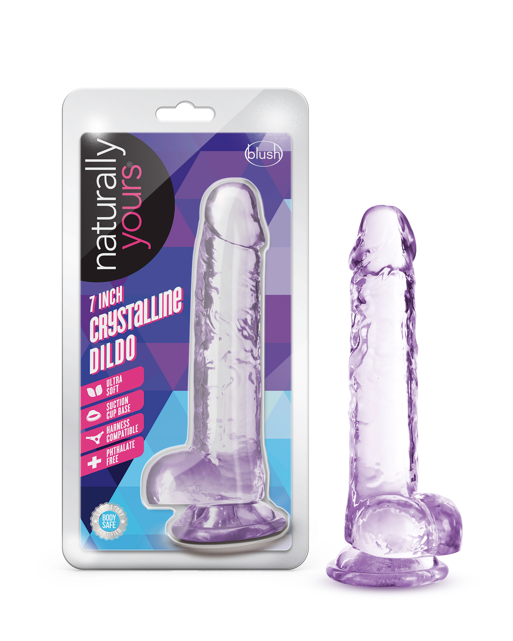 Naturally Yours - 7 Inch Crystalline Dildo - Amethhyst - Not Very Vanilla