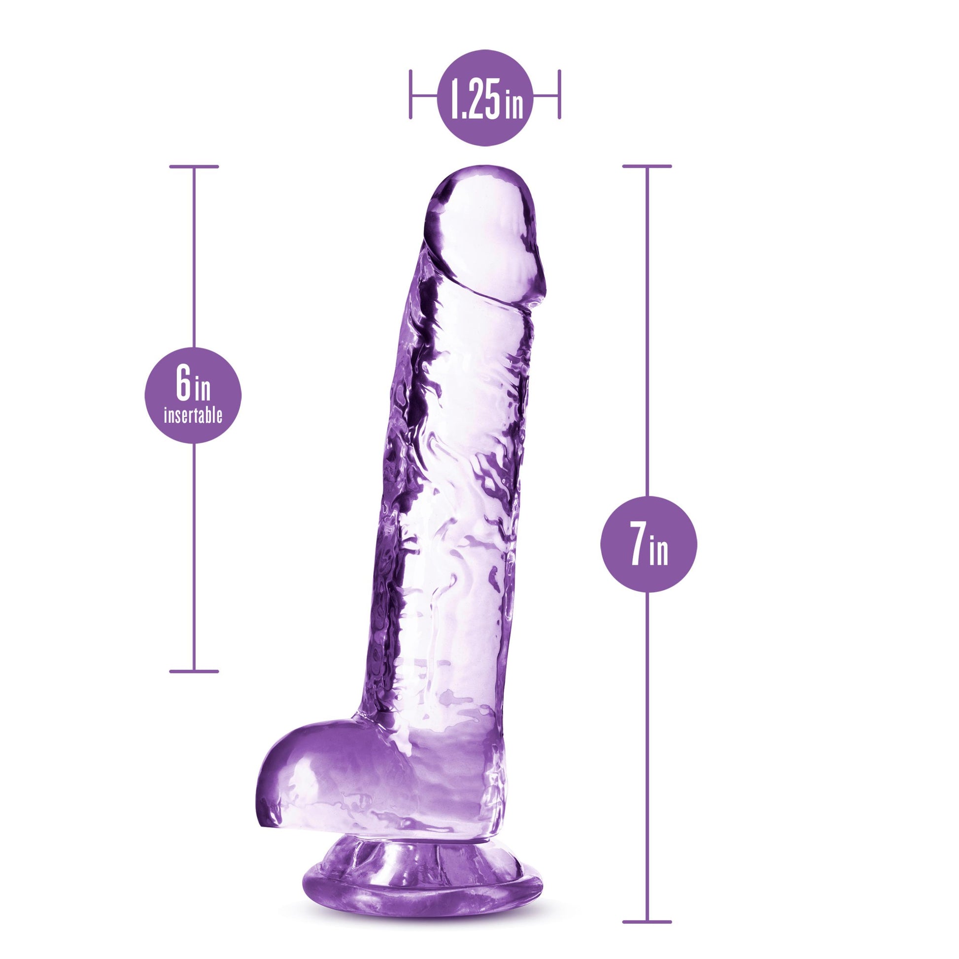 Naturally Yours - 7 Inch Crystalline Dildo - Amethhyst - Not Very Vanilla