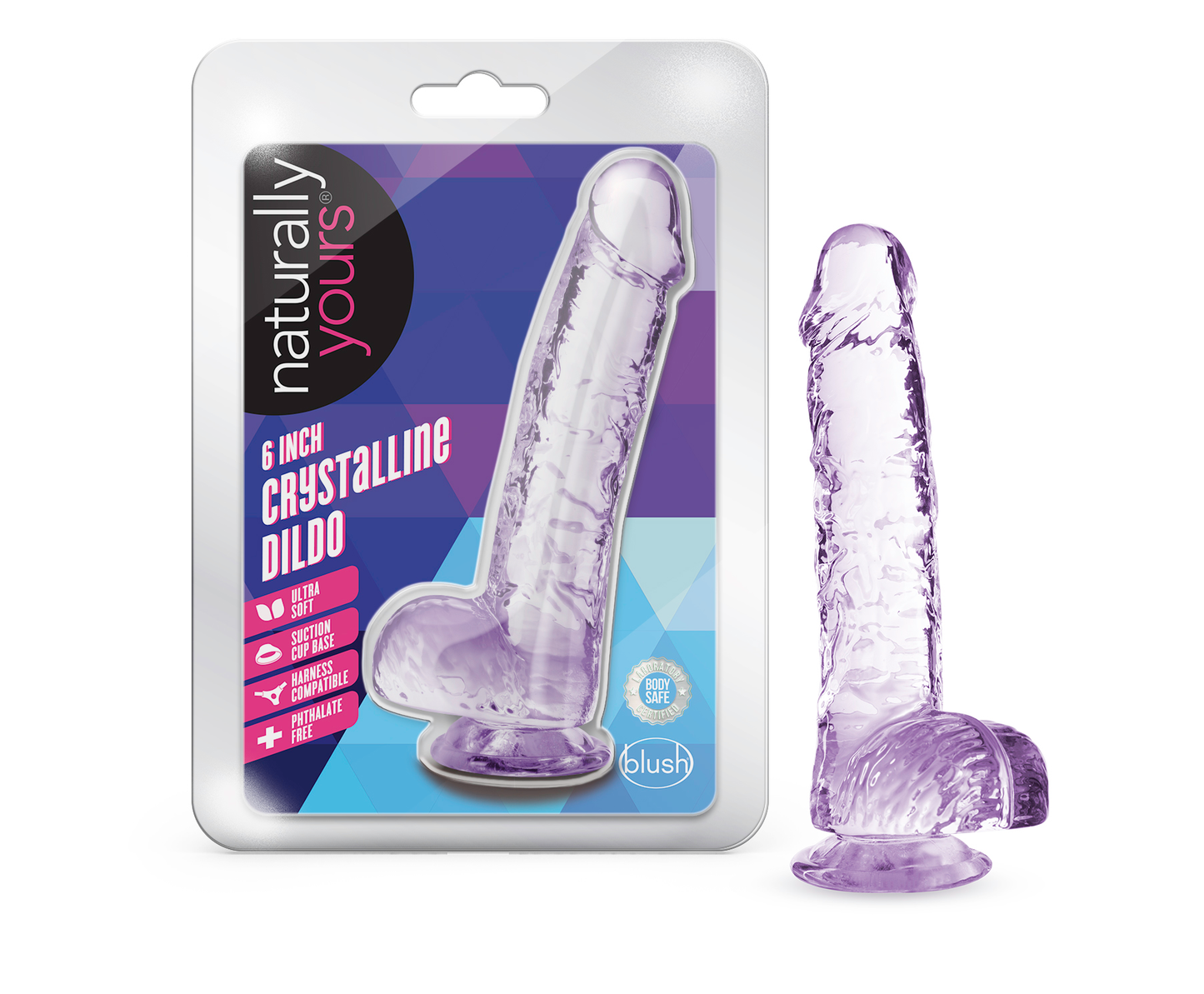 Naturally Yours - 6 Inch Crystalline Dildo - Amethyst - Not Very Vanilla