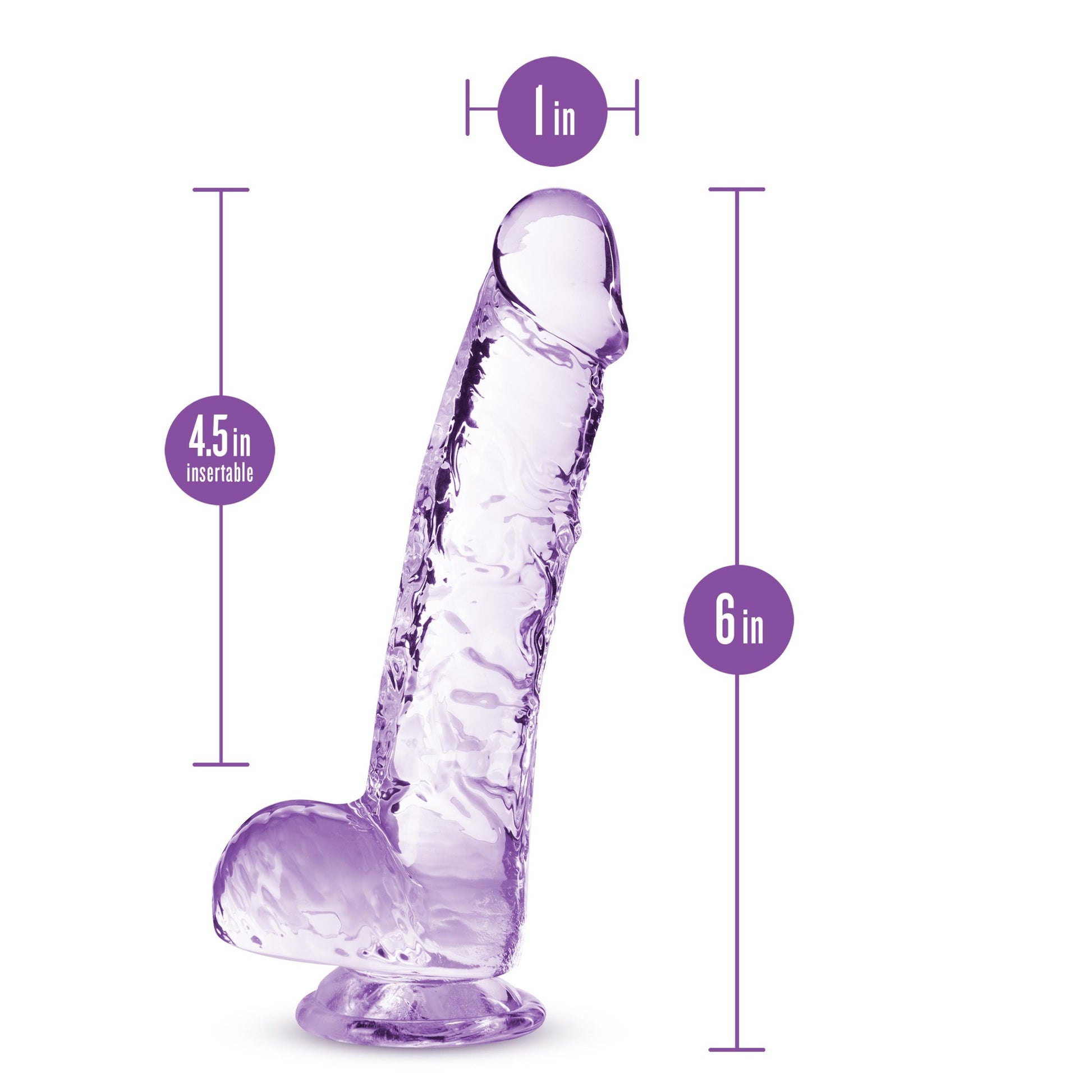 Naturally Yours - 6 Inch Crystalline Dildo - Amethyst - Not Very Vanilla