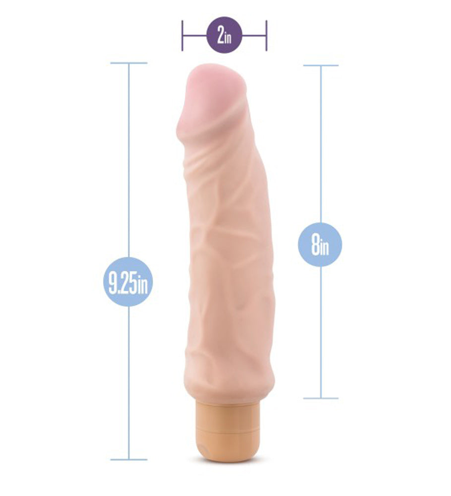 X5 Plus - Hard on Vibrating 9 Inch Dildo - Natural - Not Very Vanilla