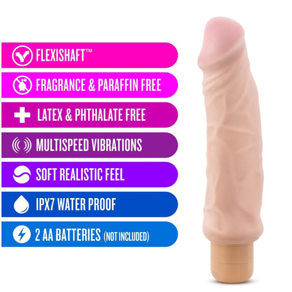 X5 Plus - Hard on Vibrating 9 Inch Dildo - Natural - Not Very Vanilla