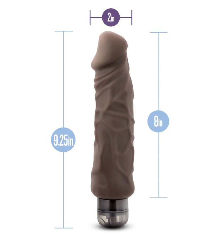 X5 Plus - Hard on Vibrating 9 Inch Dildo - Brown - Not Very Vanilla