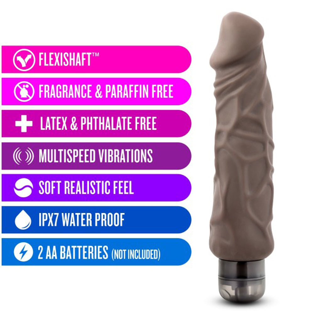 X5 Plus - Hard on Vibrating 9 Inch Dildo - Brown - Not Very Vanilla