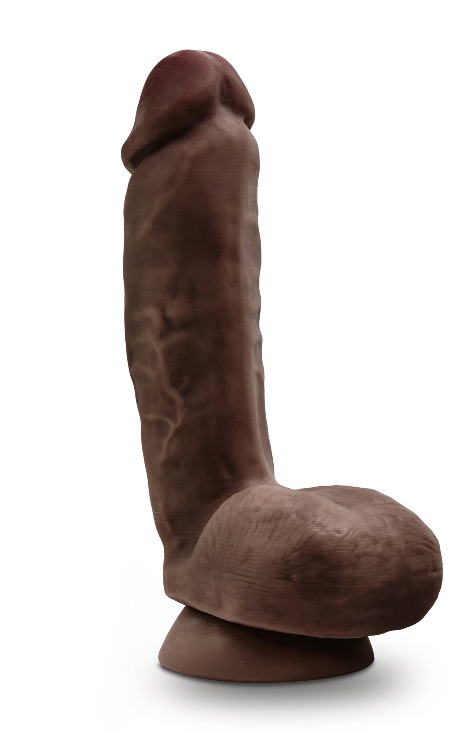 Dr. Skin Glide - 8.5 Inch Self Lubricating Dildo Lubricating Dildo With Balls - Chocolate - Not Very Vanilla