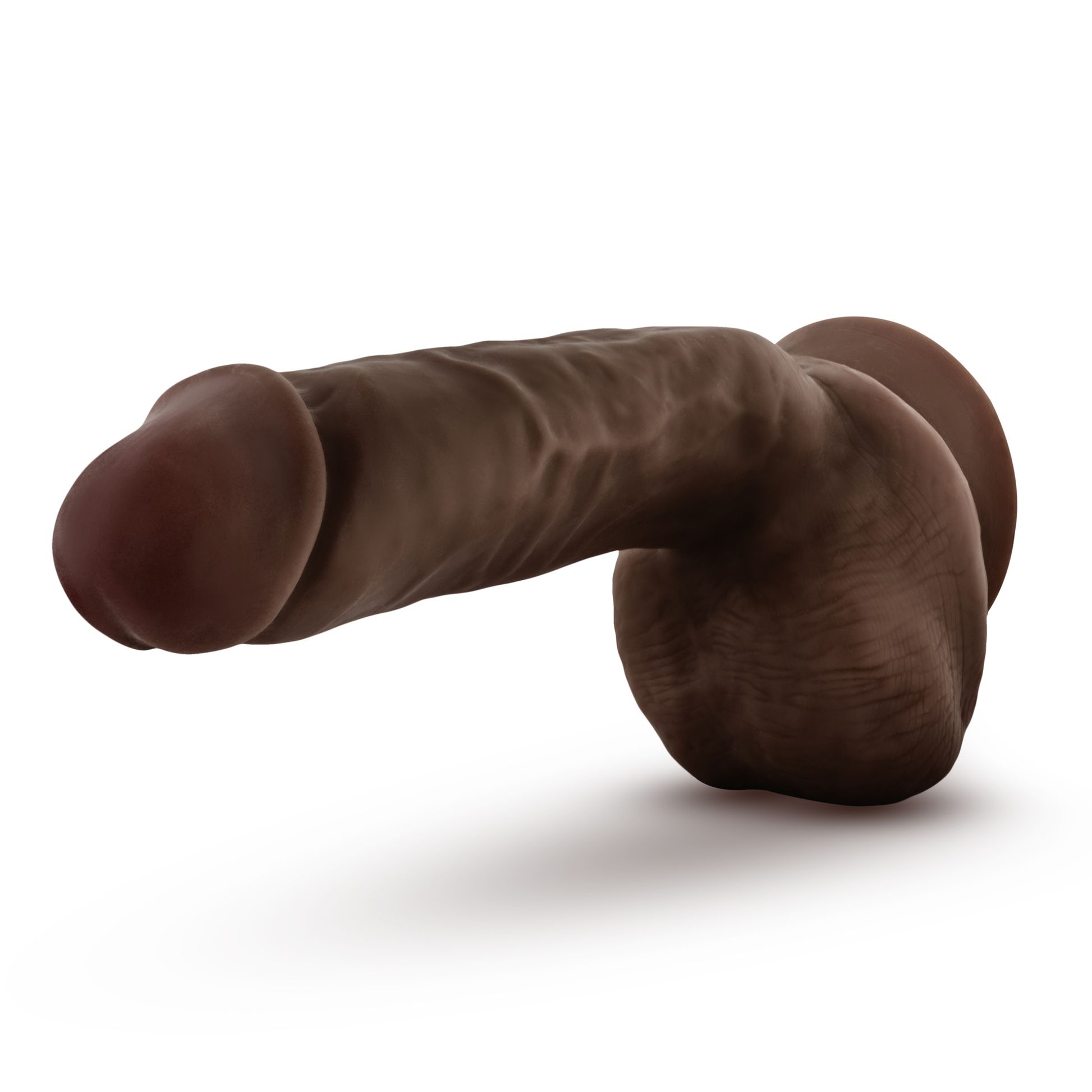 Dr. Skin Glide - 8.5 Inch Self Lubricating Dildo Lubricating Dildo With Balls - Chocolate - Not Very Vanilla