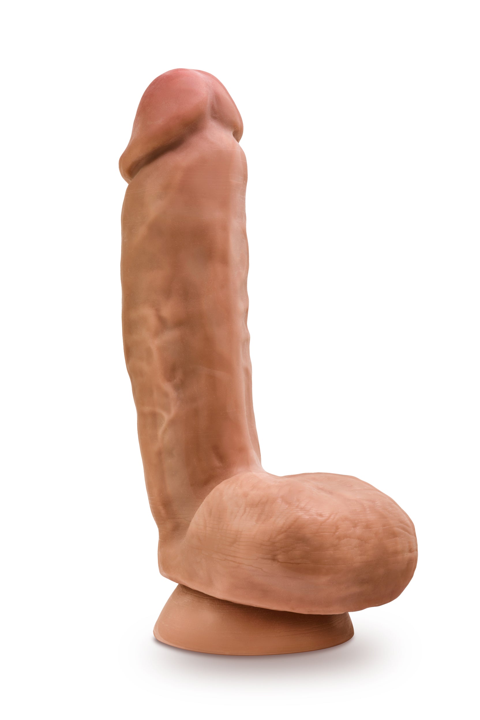 Dr. Skin Glide - 8.5 Inch Self Lubricating Dildo Lubricating Dildo With Balls - Mocha - Not Very Vanilla