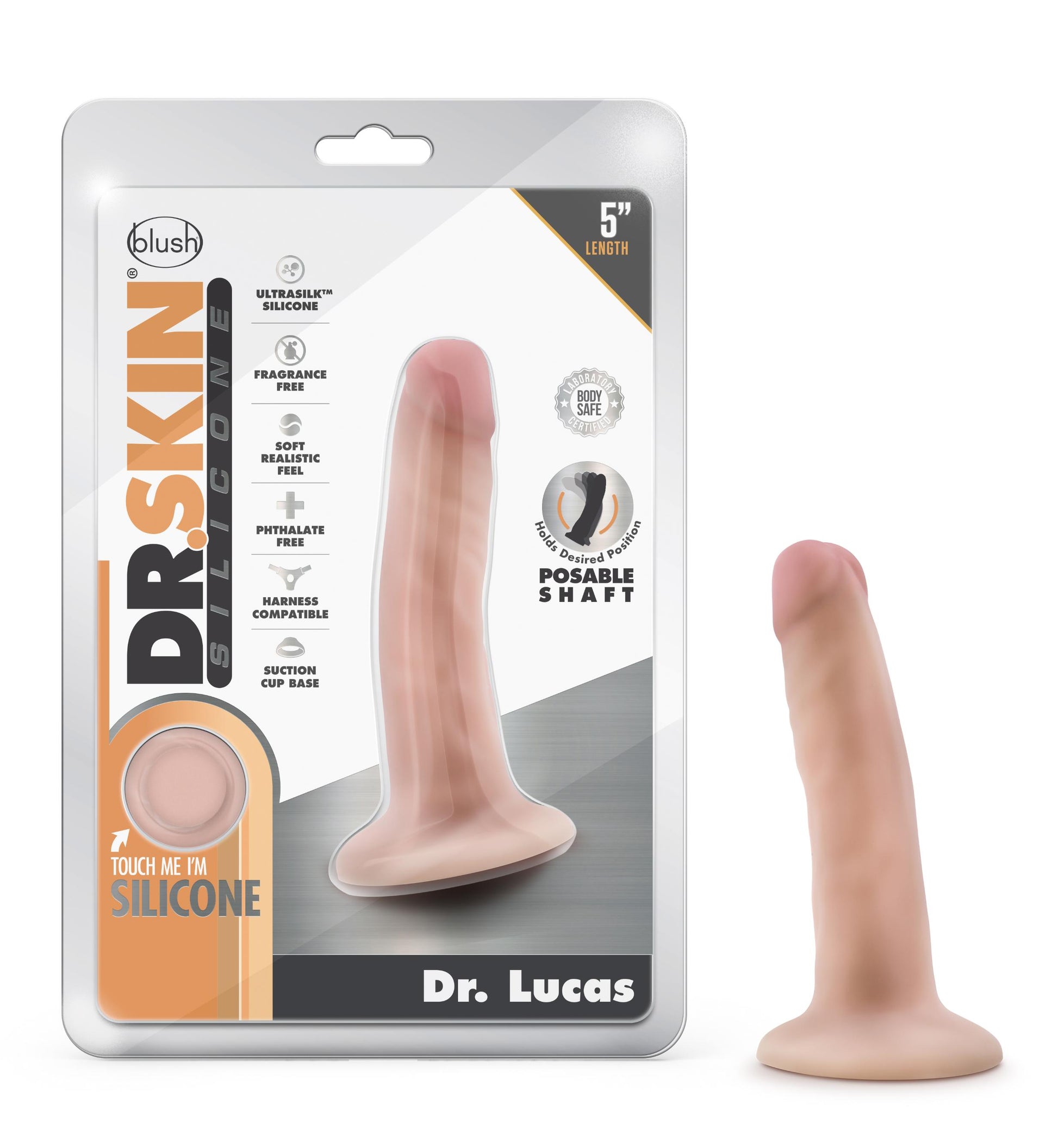 Dr. Skin Silicone - Dr. Lucas - 5 Inch Dong With Suction Cup - Vanilla - Not Very Vanilla