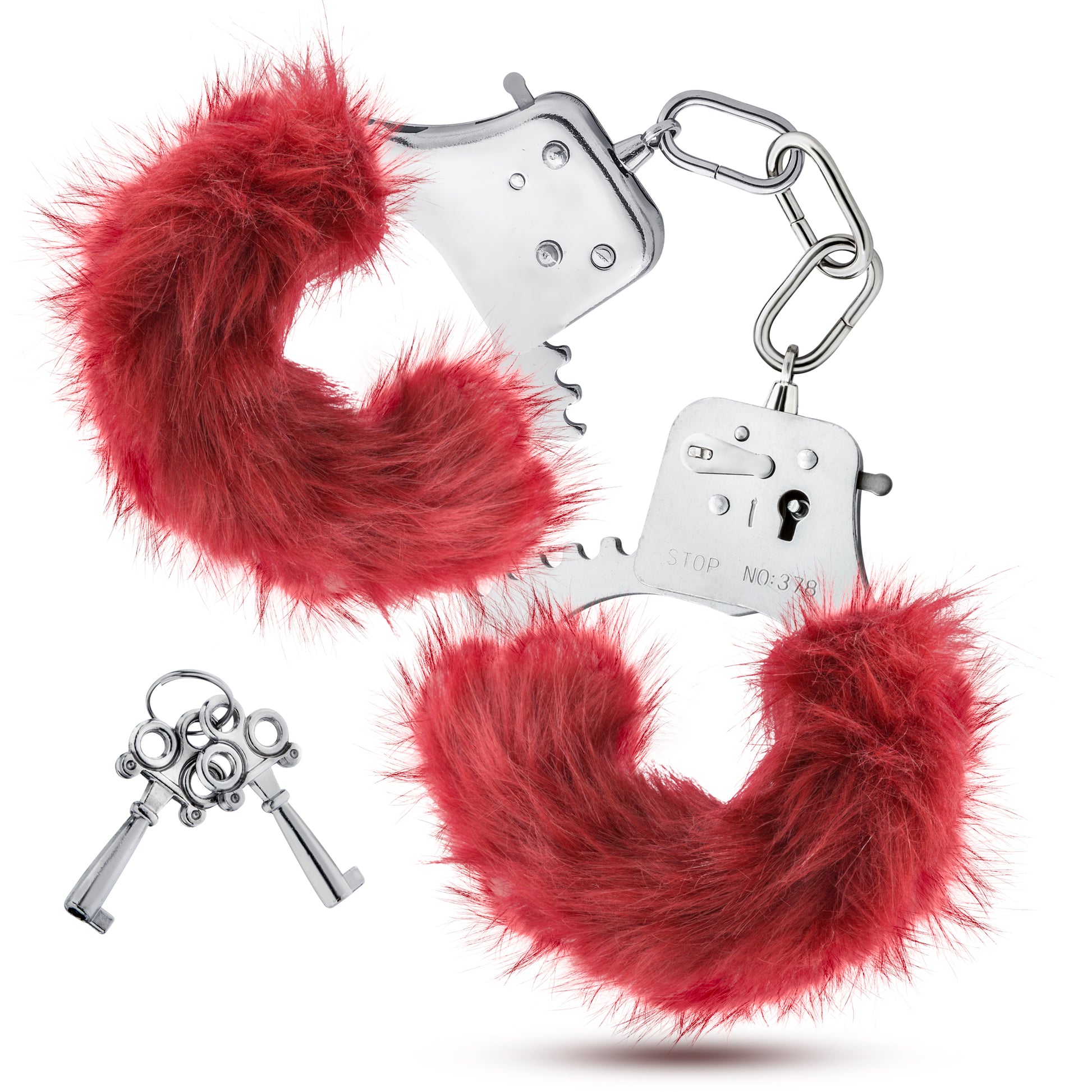 Temptasia - Plush Fur Cuffs - Burgundy - Not Very Vanilla