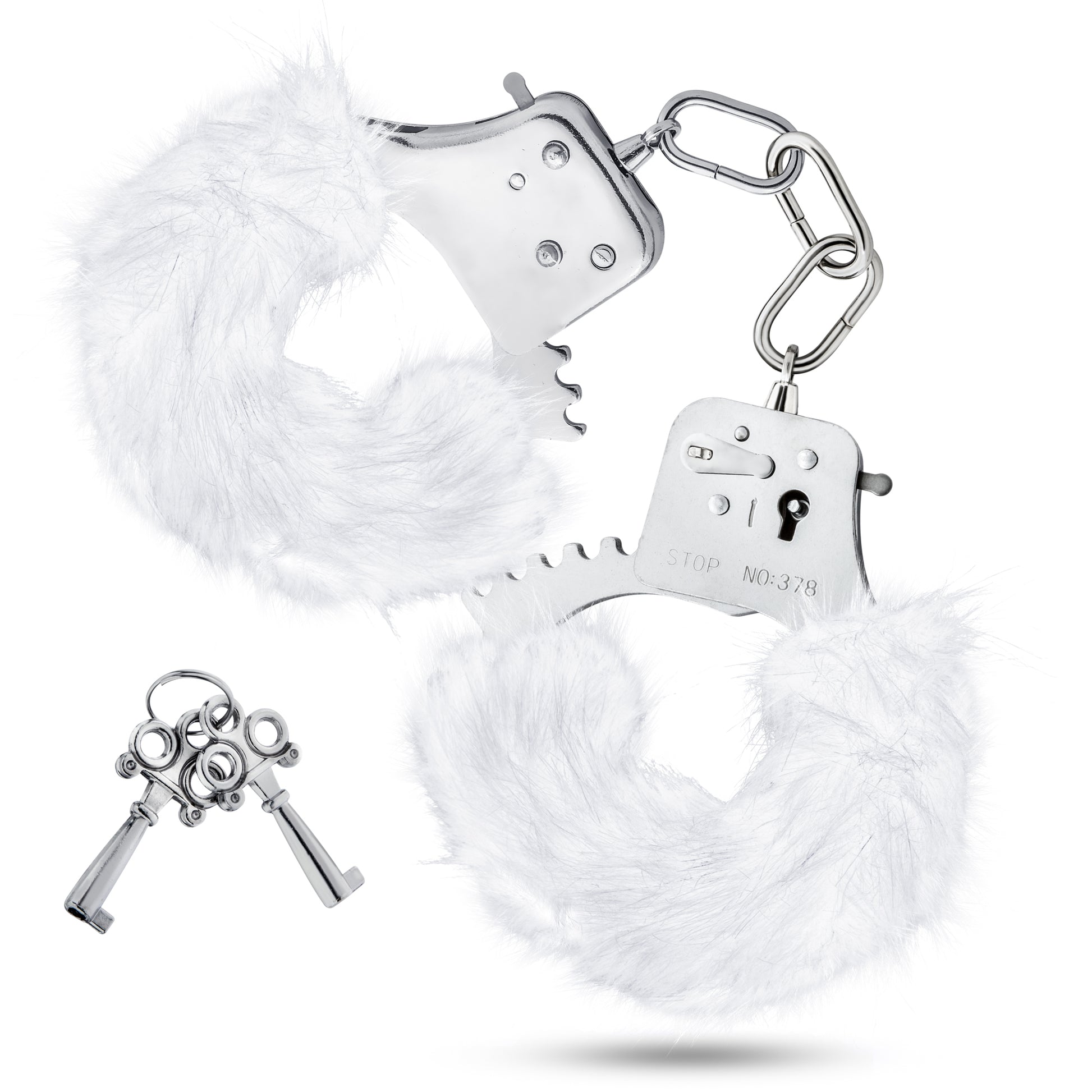 Temptasia - Plush Fur Cuffs - White - Not Very Vanilla