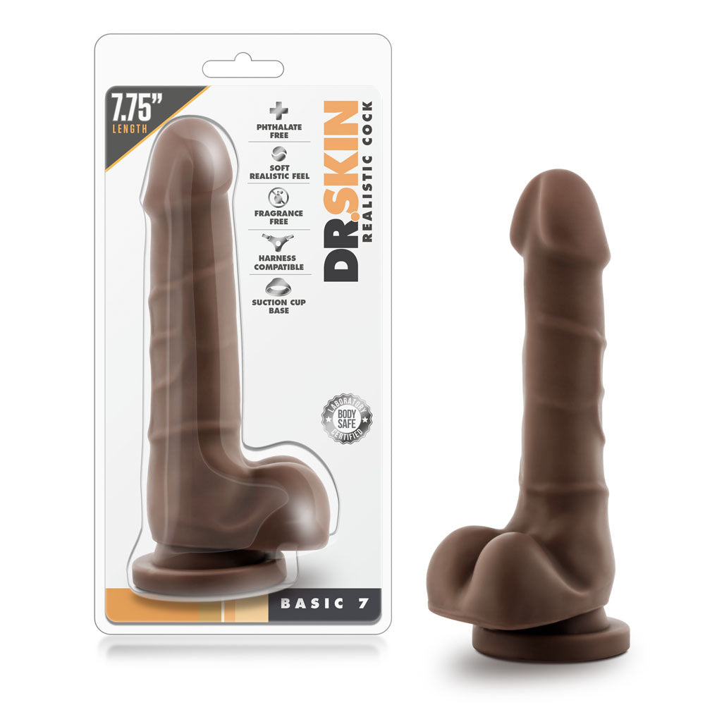 Dr. Skin - Realistic Cock - Basic 7 - Chocolate - Not Very Vanilla