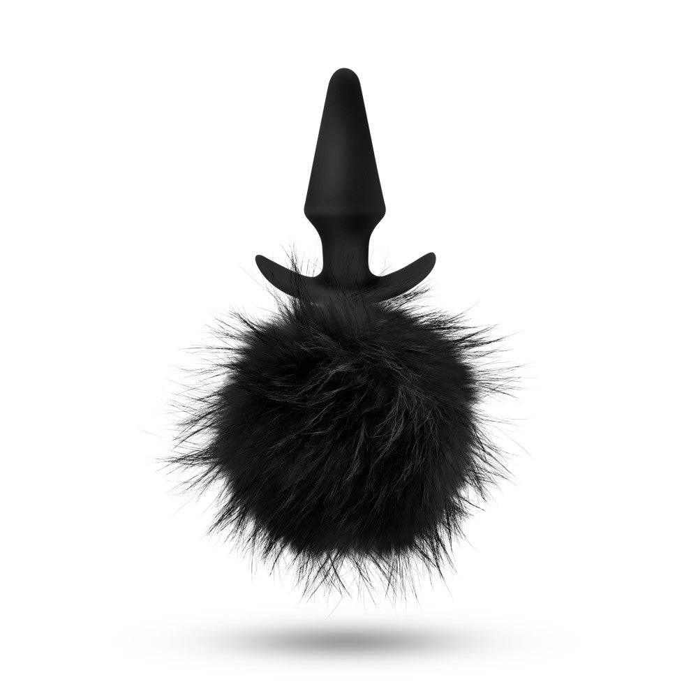 Temptasia - Bunny Tail Pom Plug - Black - Not Very Vanilla