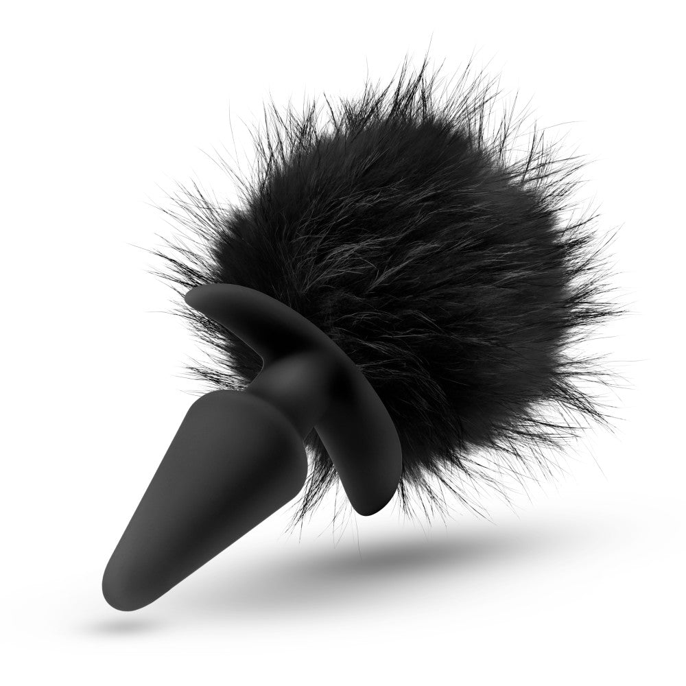 Temptasia - Bunny Tail Pom Plug - Black - Not Very Vanilla