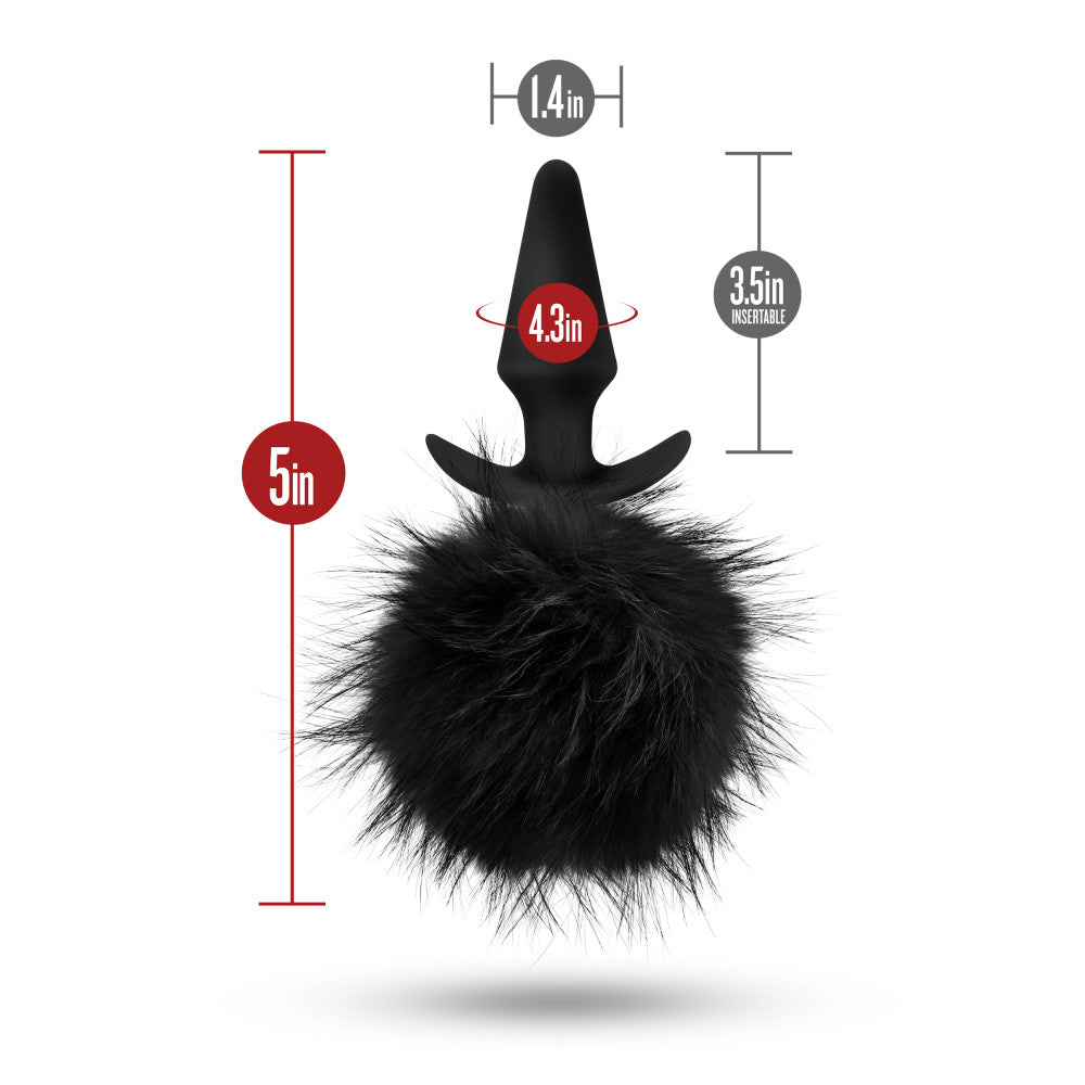 Temptasia - Bunny Tail Pom Plug - Black - Not Very Vanilla