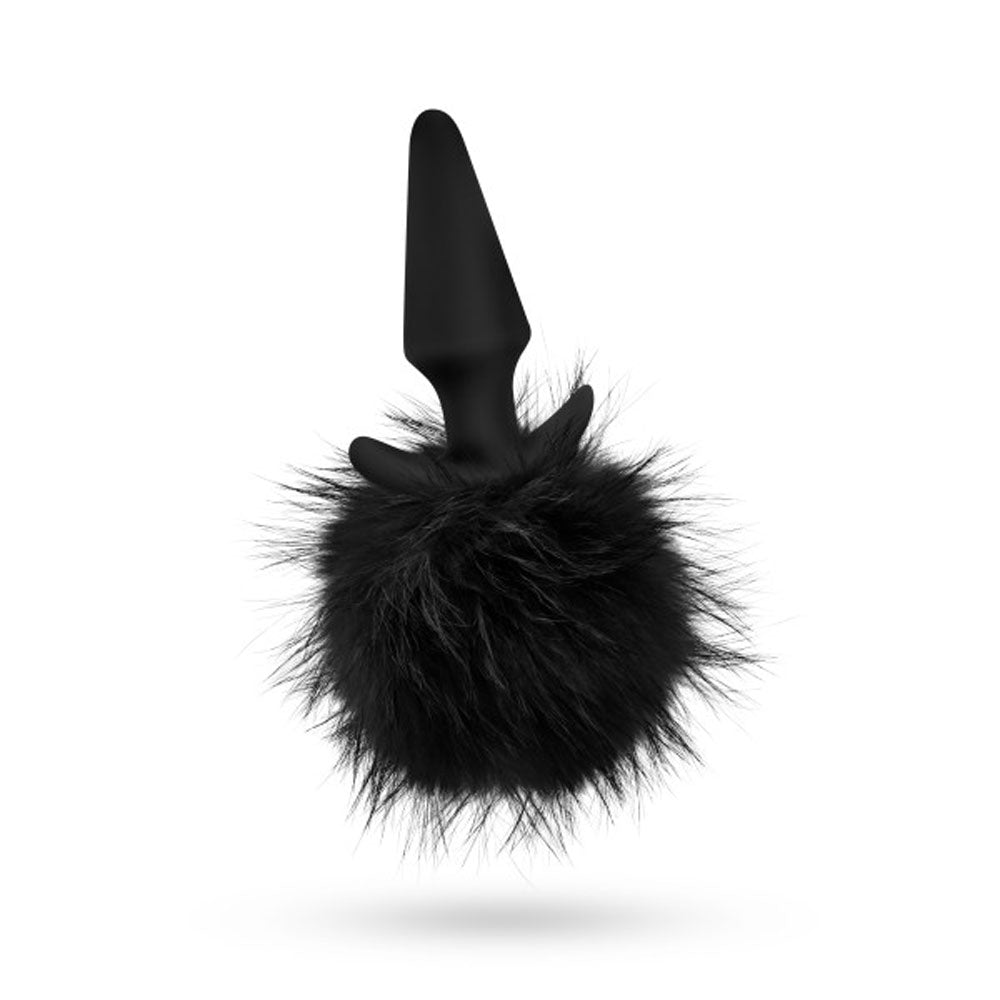 Anal Adventures - Platinum - Rabbit Tail Plug - Black - Not Very Vanilla