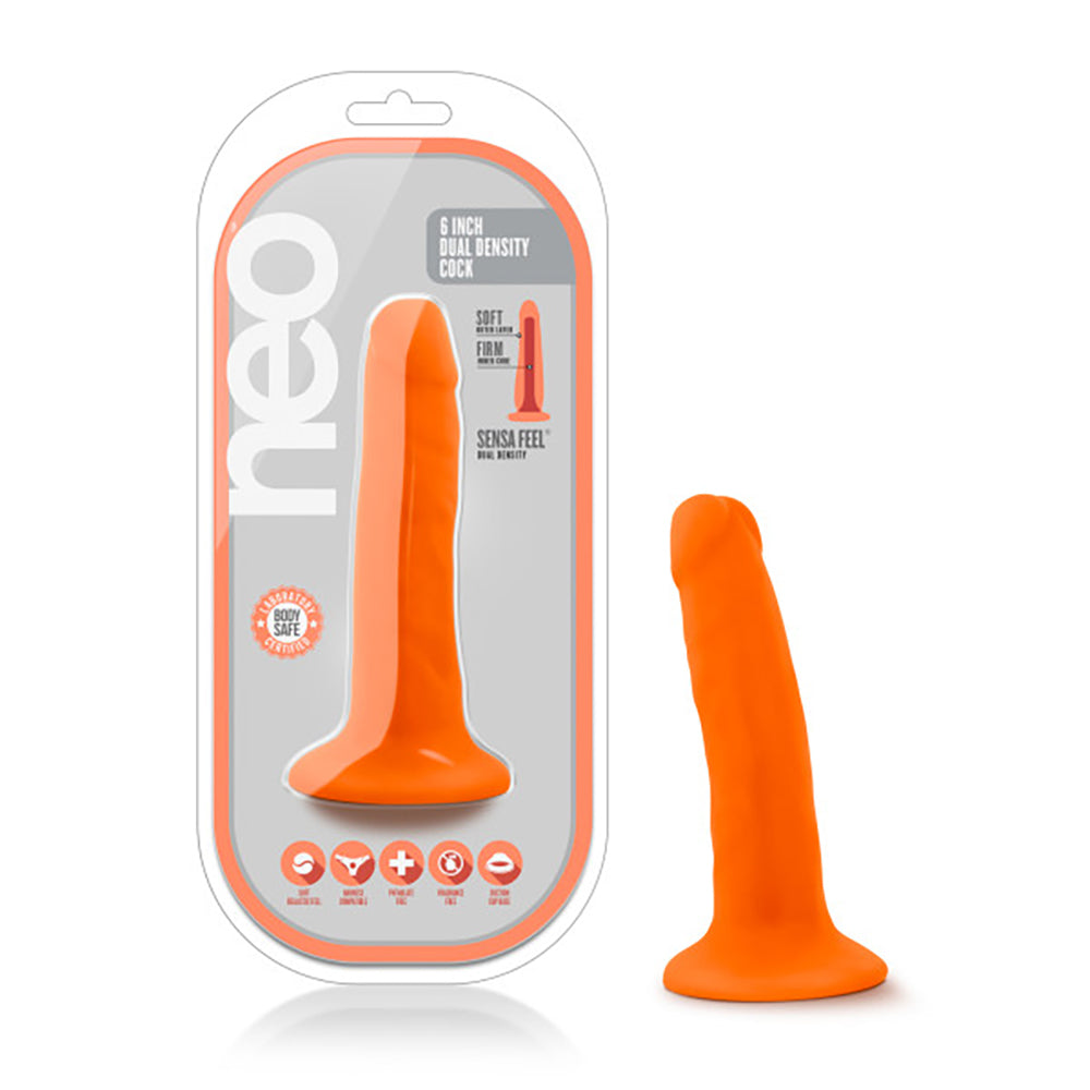 Neo - 5.5 Inch Dual Density Cock - Neon Orange - Not Very Vanilla