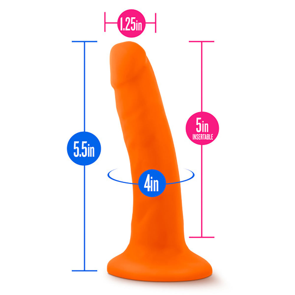 Neo - 5.5 Inch Dual Density Cock - Neon Orange - Not Very Vanilla