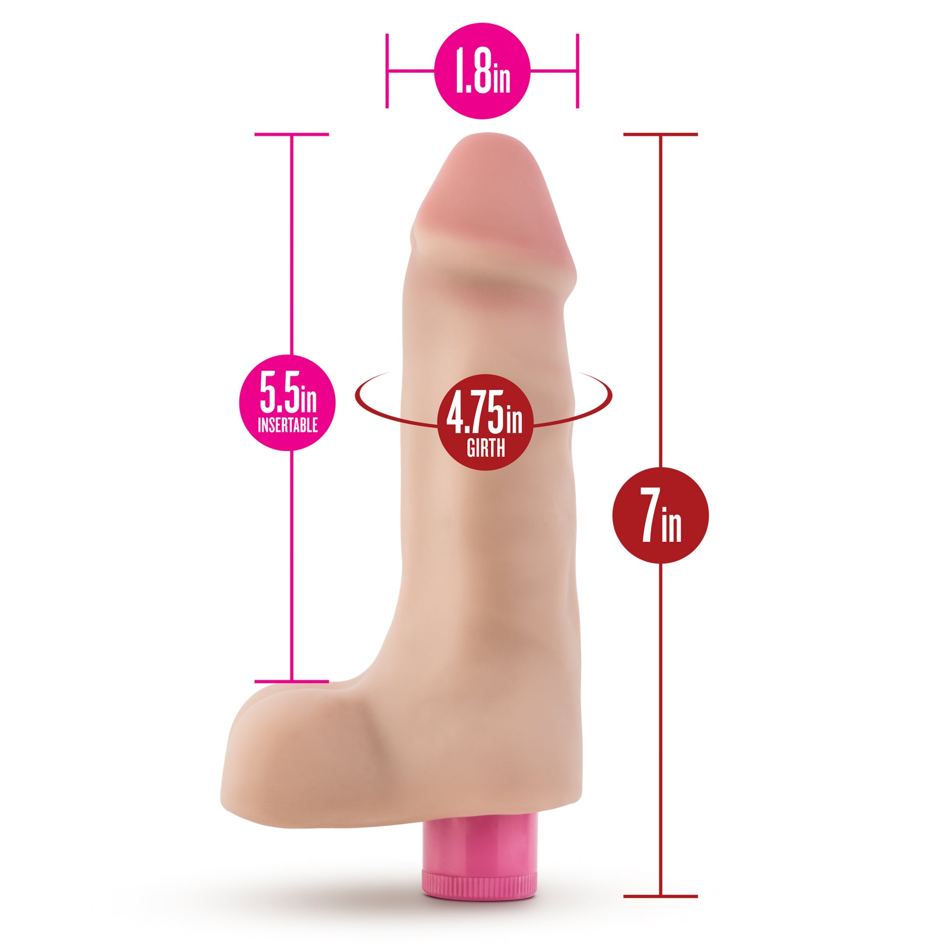 X5 Plus - 7 Inch Vibrating Cock - Beige - Not Very Vanilla