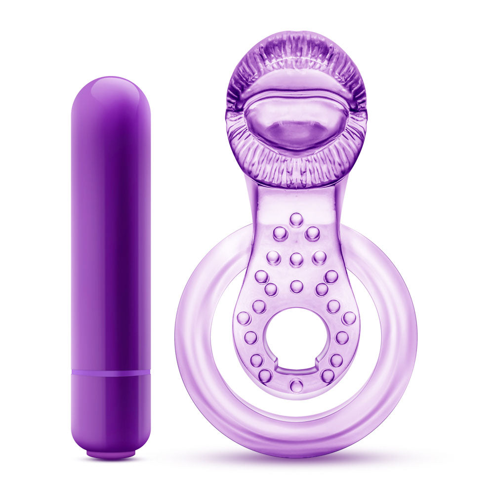 Play With Me - Lick It - Vibrating Double Strap Cockring - Purple - Not Very Vanilla