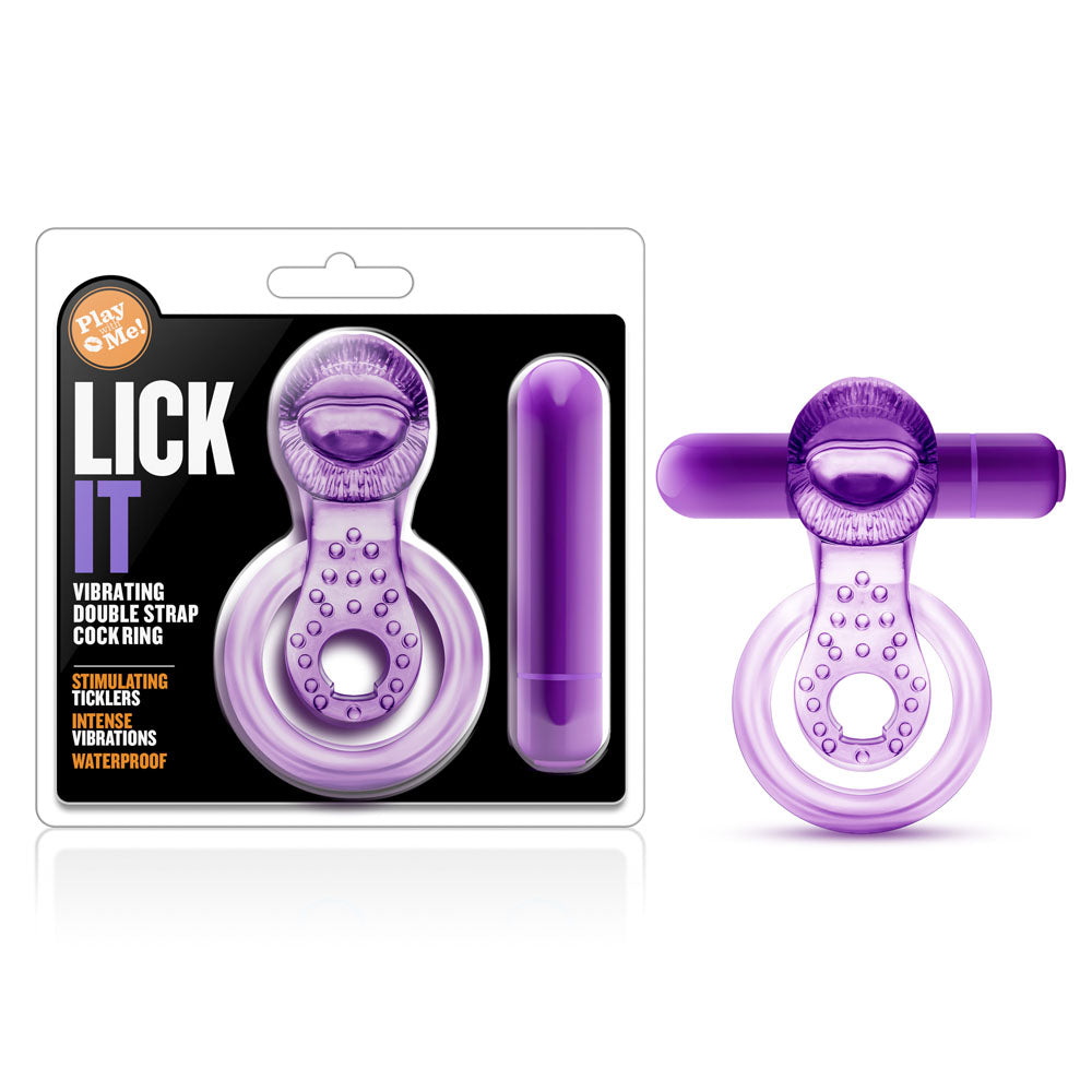 Play With Me - Lick It - Vibrating Double Strap Cockring - Purple - Not Very Vanilla