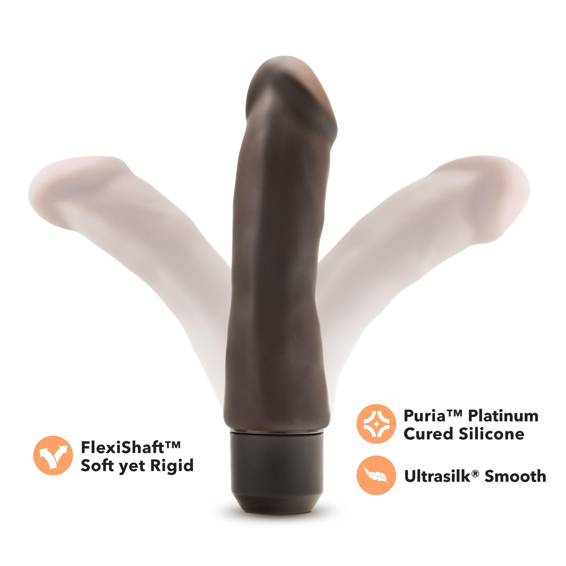 Dr. Skin Silicone – Dr. Steve - 7 Inch Vibrating Dildo - Brown - Not Very Vanilla