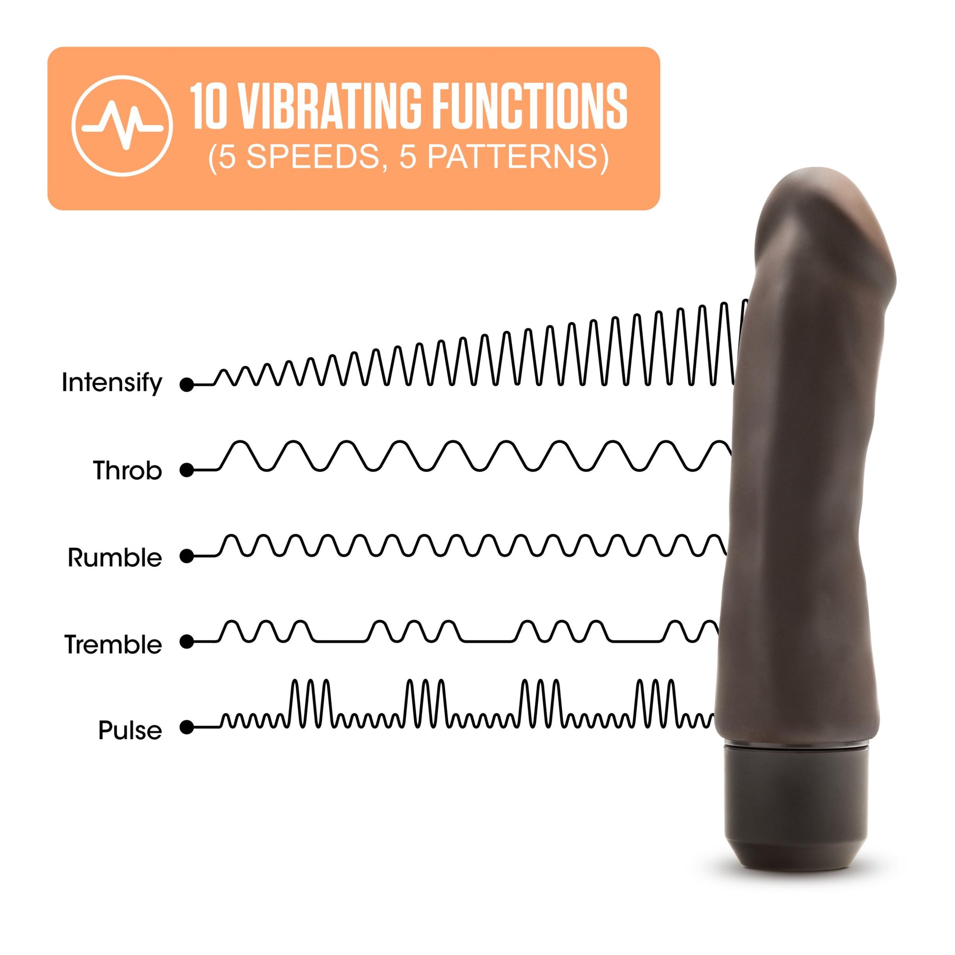 Dr. Skin Silicone – Dr. Steve - 7 Inch Vibrating Dildo - Brown - Not Very Vanilla