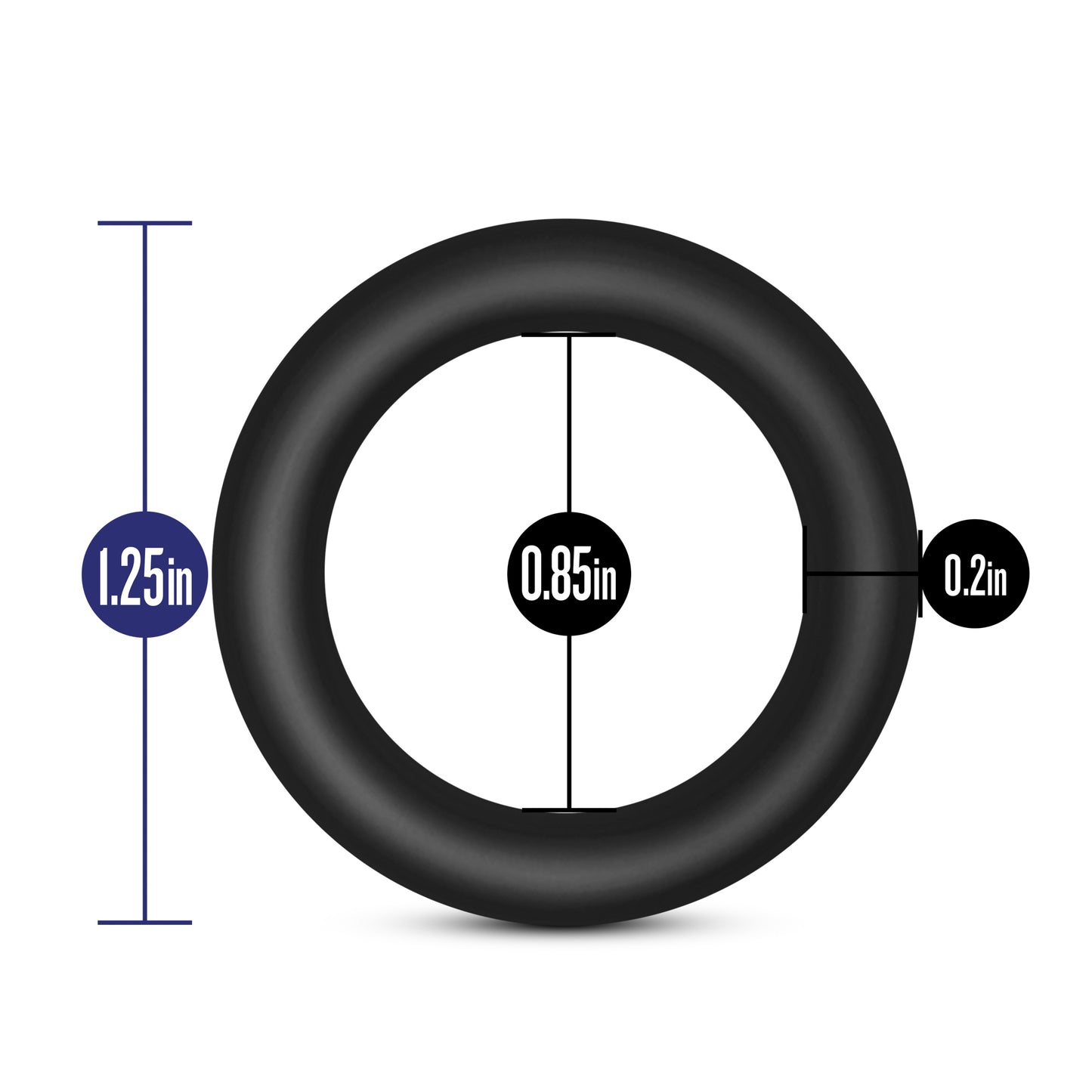 Performance - Vs2 Pure Premium Silicone Cockrings - Small - Black - Not Very Vanilla