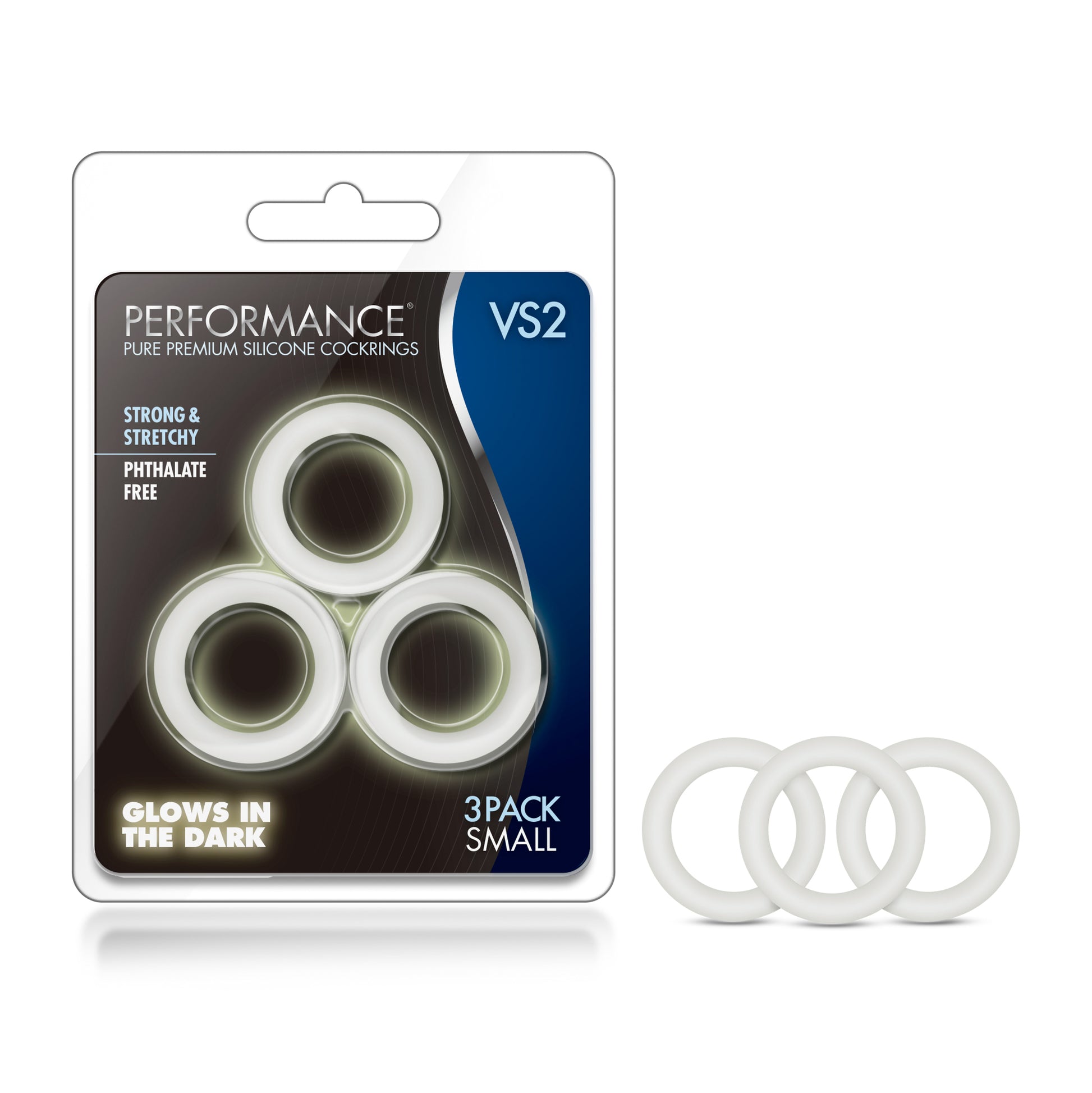 Performance - Vs2 Pure Premium Silicone Cockrings - Small - White - Not Very Vanilla