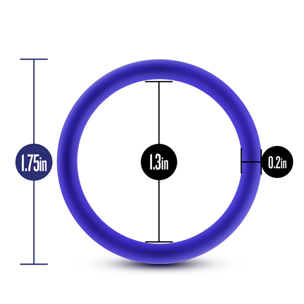 Performance - Vs1 Pure Premium Silicone Cockrings - Medium - Indigo - Not Very Vanilla