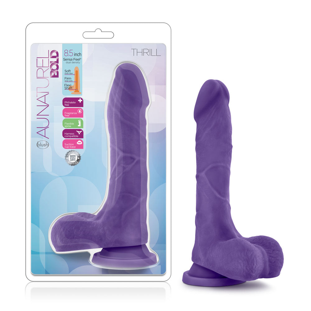 Au Natural - Bold - Thrill - 8.5 Inch Dildo - Purple - Not Very Vanilla