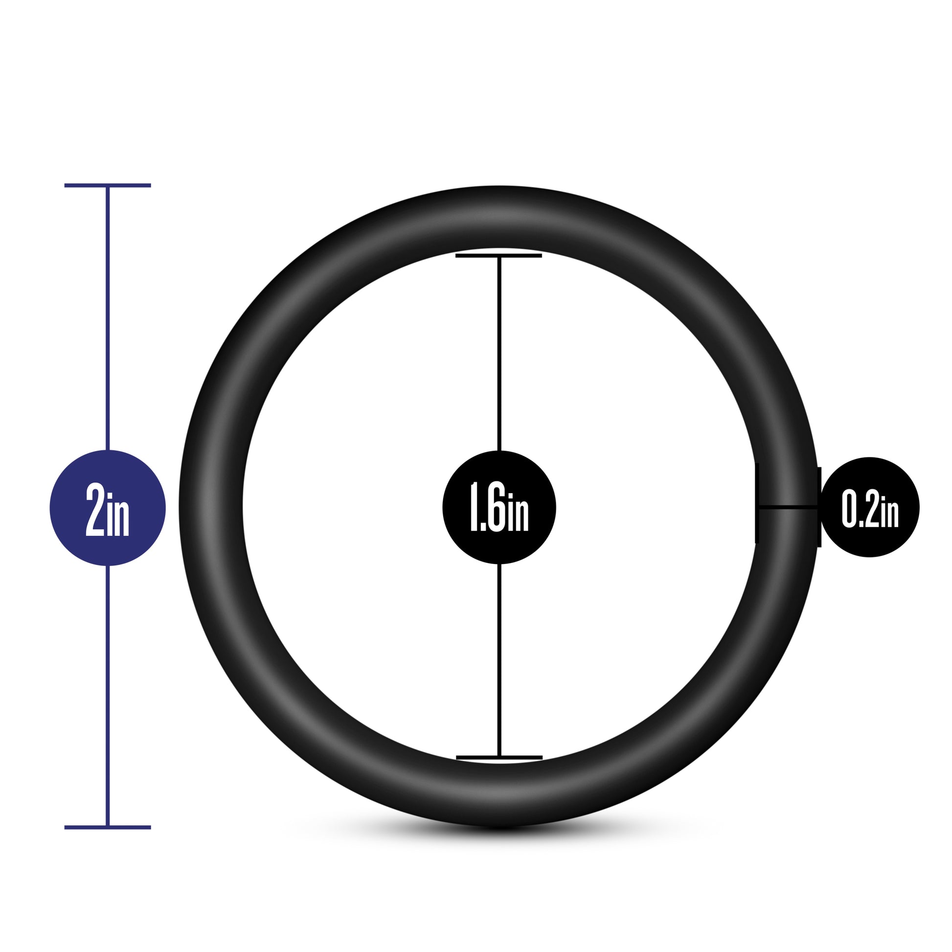 Performance - Vs3 Pure Premium Silicone Cockrings - Large - Black - Not Very Vanilla